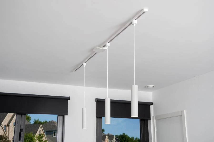 Lucide TRACK FLORIS pendant - 1-circuit Track lighting system - 1xGU10 - White (Extension) - ambiance 5